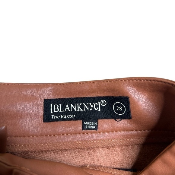 Blank NYC The Baxter Ribcage Straight Leg Faux Leather Pant Trouser Size 28 - Picture 10 of 12